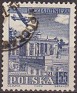 Poland - 1954 - Paisaje - 1,55 ZT - Azul - Polonia, Landscape - Scott C39 - Plane Flying Over Square Laziersky Warszawa - 0